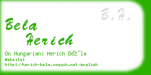 bela herich business card